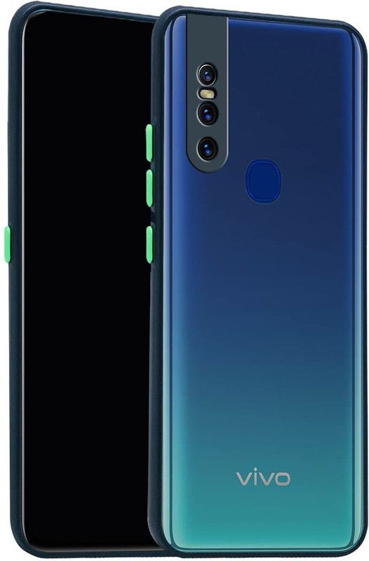 SOULSHINE Back Cover for VIVO V15 SMOKE CASE  (Blue, Camera Bump Protector, Pack of: 1)