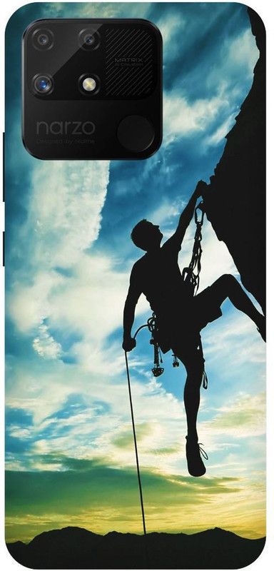 Bluvver Back Cover for Realme Narzo 50A, RMX3430, Printed Climbing Rock,Sunset Sunset Back Cover  (Multicolor, Hard Case, Pack of: 1)