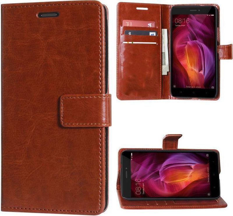 PerfectBuy Flip Cover for VI Y11  (Brown, Pack of: 1)
