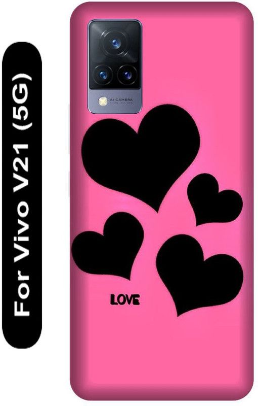 SSMORYA Back Cover for Vivo V21 5G  (Pink, Black, Hard Case, Pack of: 1)