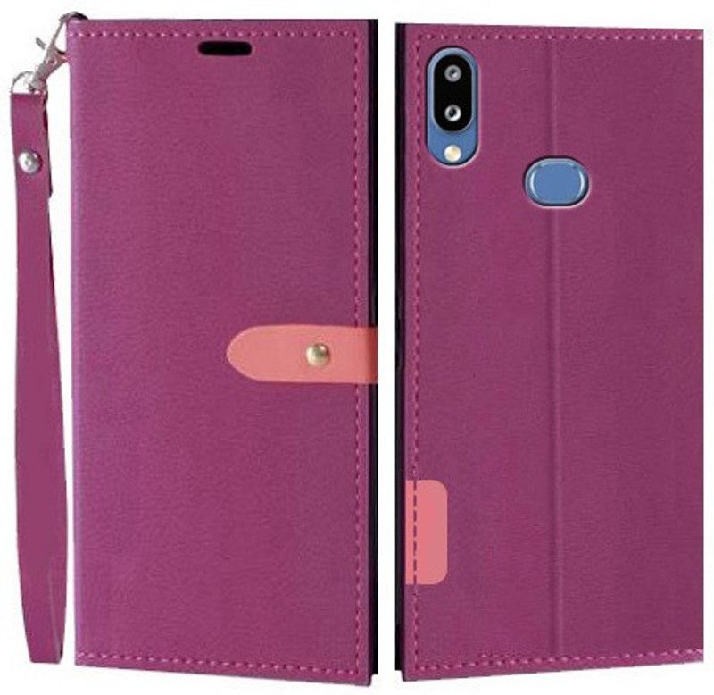 Krofty Flip Cover for Samsung Galaxy M01s  (Pink, Cases with Holder, Pack of: 1)