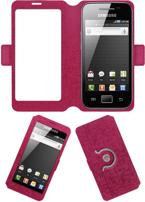 ACM Flip Cover for Samsung Galaxy Ace S5830  (Pink, Cases with Holder, Pack of: 1)