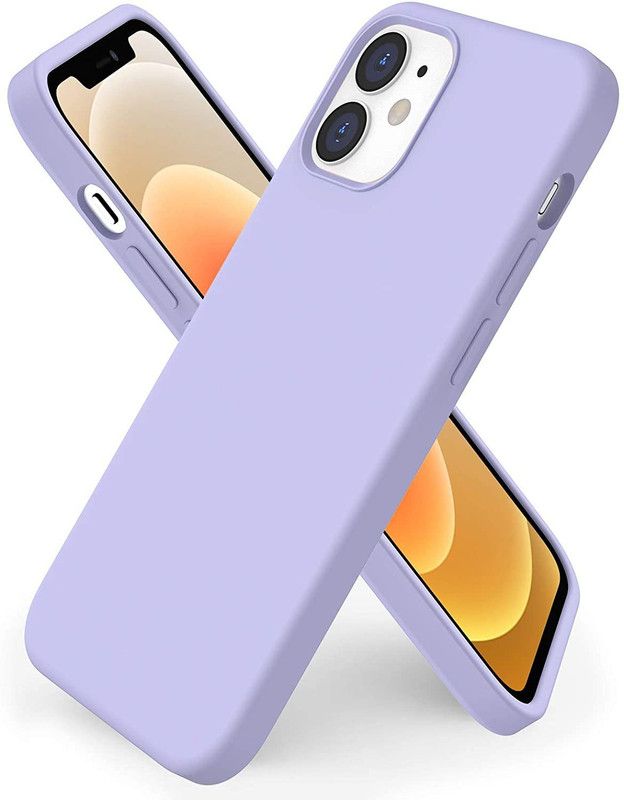 IPAK Back Cover for Apple Iphone 12 Mini, Apple Iphone 12 Mini Liquid Silicone Soft Case  (Purple, Shock Proof, Silicon, Pack of: 1)