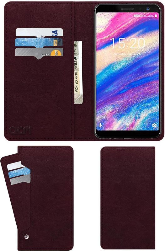 ACM Flip Cover for Umidigi A1 Pro  (Maroon, Cases with Holder)