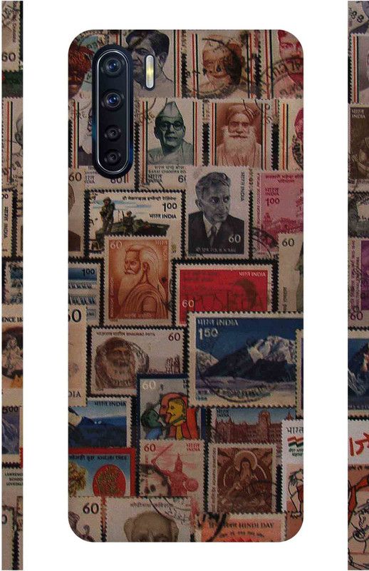 Inkzz Indian Stamps Mobile Skin - Only Back for Oppo F15 Mobile Skin  (Multicolor)