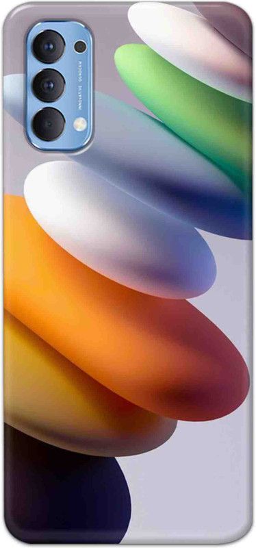 NDCOM Back Cover for OPPO Reno4 Multicolor Stone Printed  (Multicolor, Hard Case, Pack of: 1)
