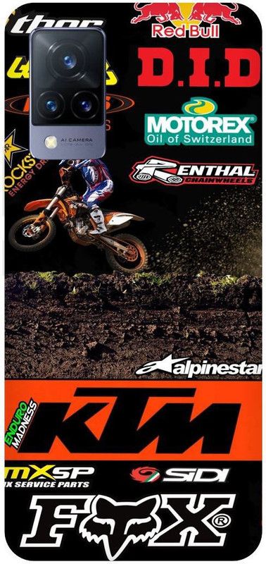 THE NARAYANA COLLECTIONS Back Cover for VIVO V21e 5G-2055-KTM,BIKE,SIGN,RACER,LOVER,RIDER  (Multicolor, Hard Case, Pack of: 1)