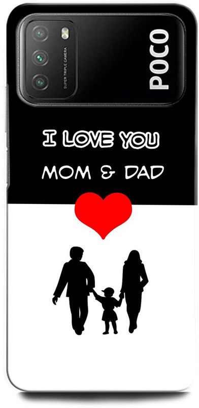 INTELLIZE Back Cover for POCO M3 MZB087AIN MOTHER, MAA, FATHER, LIFE LINE, MAA PAA LOVE, FATHER LOVE  (Multicolor, Hard Case)