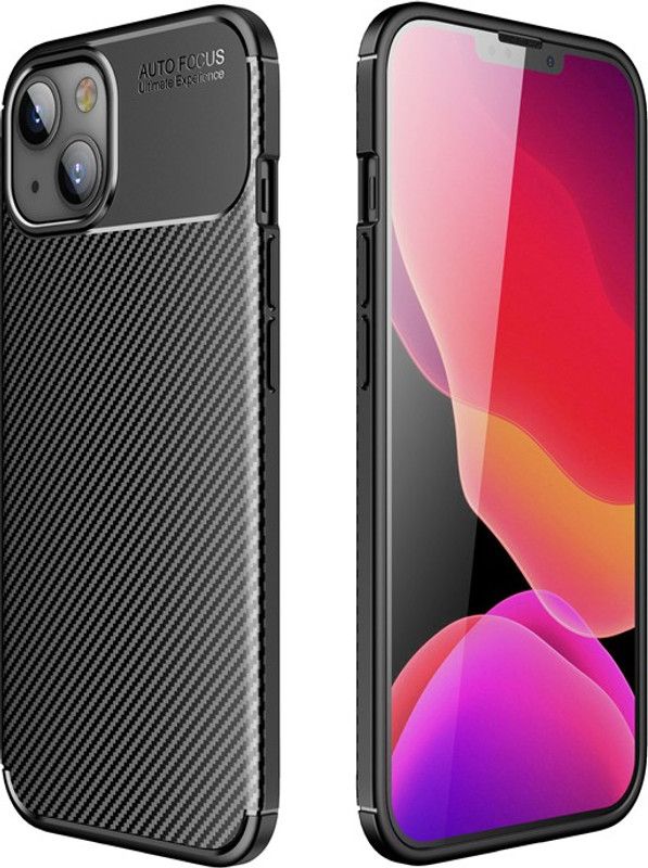 Zelfo Back Cover for Apple iPhone 13 (6.1)  (Black, Silicon, Pack of: 1)
