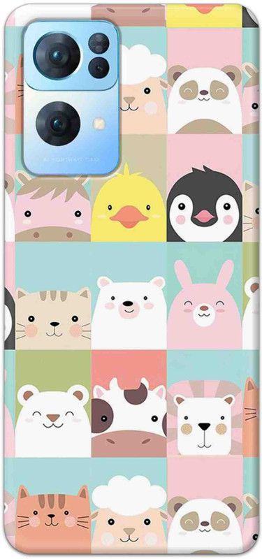 NDCOM Back Cover for OPPO Reno7 Pro 5G Animals Seamless Pattern Printed  (Multicolor, Hard Case, Pack of: 1)