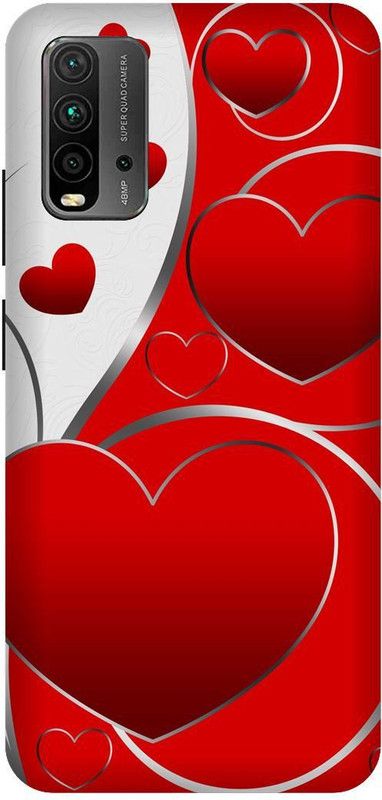 UMPRINT Back Cover for Redmi 9 Power Love Heart Valentine Printed Back Cover  (Multicolor, Hard Case, Pack of: 1)