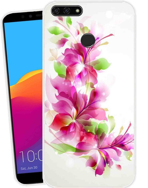 Mkprint Back Cover for Honor 7A  (White, Pink, Silicon)