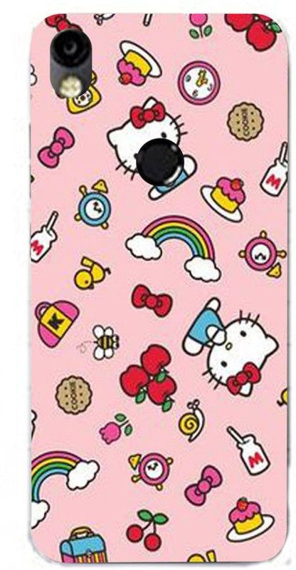 Golden Mask Back Cover for Sky Hawk Back Cover For Tecno Camon I Air Hello kitty with Cake  (Multicolor, Waterproof, Silicon, Pack of: 1)