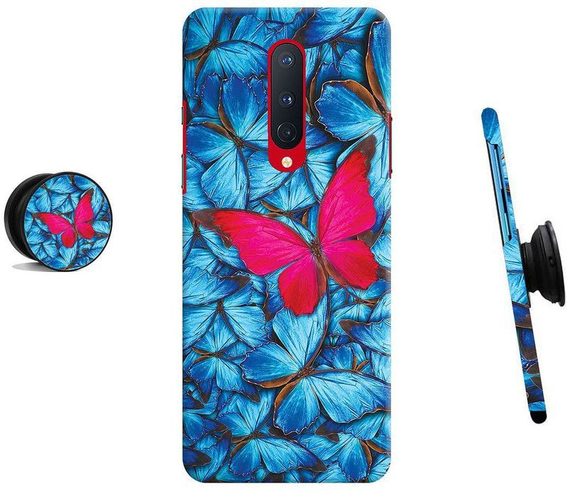 HELLO CASE Back Cover for OnePlus 8  (Blue, Pink, Cases with Holder)