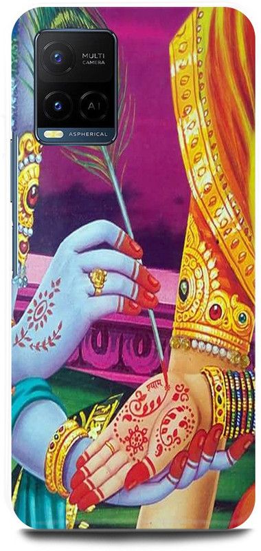 JUGGA Back Cover for Vivo Y33T, V2146, RADHA KRISHNA, LORD, KANHIYA, KRISHANJI, GOD  (Pink, Hard Case, Pack of: 1)