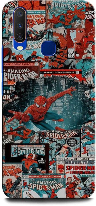 GRAFIQE Back Cover for Vivo Y11 1906/PD1930CF_EX SPIDERMAN, SPIDERMAN LOGO, SPIDERMAN, IRON MAN  (Multicolor, Shock Proof, Pack of: 1)
