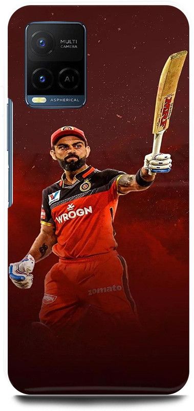 play fast Back Cover for Vivo Y21E VIRAT, KOHLI, INDIAN, PLAYER, CRICKETER, RCB  (Red, Hard Case, Pack of: 1)