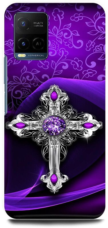 play fast Back Cover for Vivo Y21E JESUS, CROSS, GOD, DESIGN, ART, CRISTIANS, GOD  (Purple, Hard Case, Pack of: 1)
