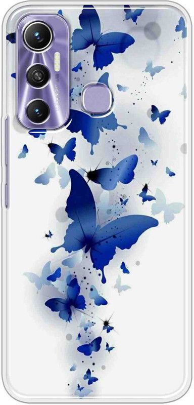 IKC STORE Back Cover for INFINIX HOTE 11  (Blue, White, Silicon)