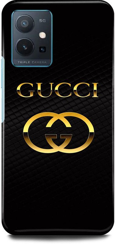 play fast Back Cover for Vivo y75 5G, V2142 GUCCI, GOLD, LOGO, SIGN, DESIGN, ART  (Black, Hard Case, Pack of: 1)