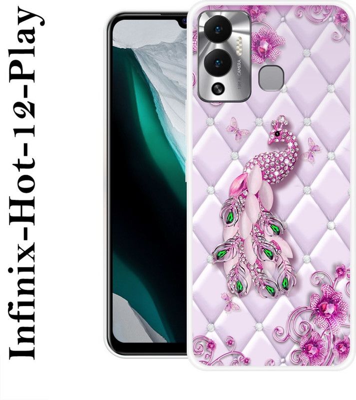 INDIALAND Back Cover for Infinix Hot 12 Play  (Pink, Grip Case, Silicon)