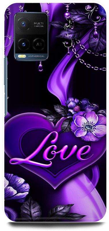 play fast Back Cover for Vivo Y21E BLUE, BLACK, DIAMOND, HEART, DIL, LOVE  (Purple, Hard Case, Pack of: 1)