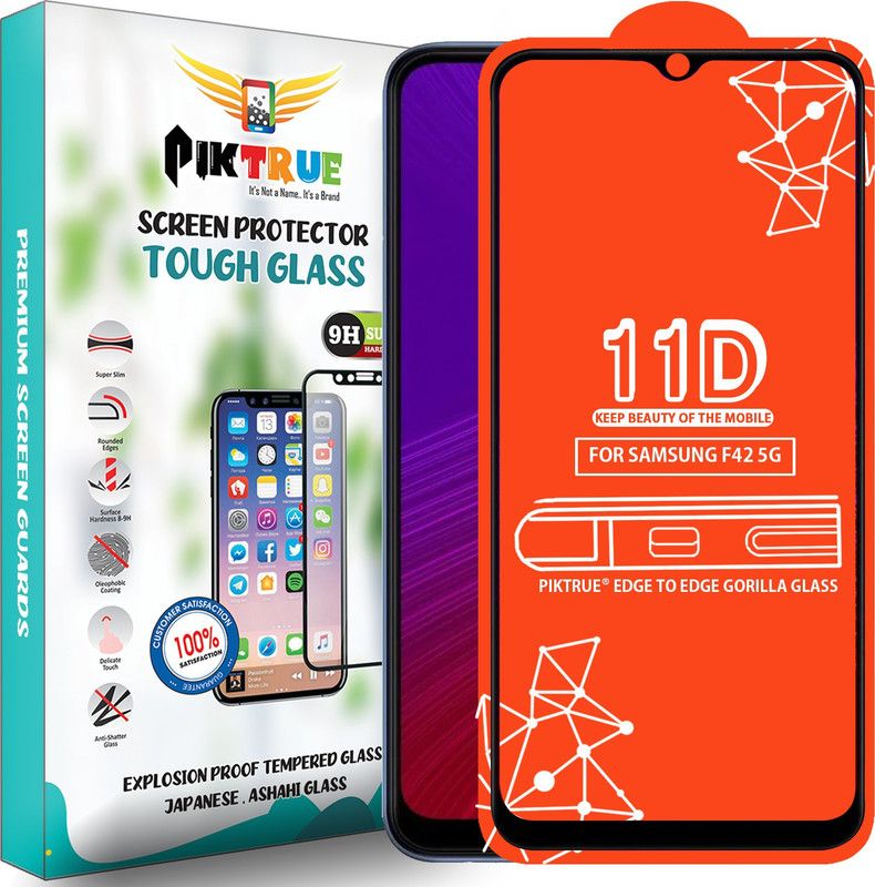 PikTrue Edge To Edge Tempered Glass for Samsung Galaxy F42 5G  (Pack of 1)