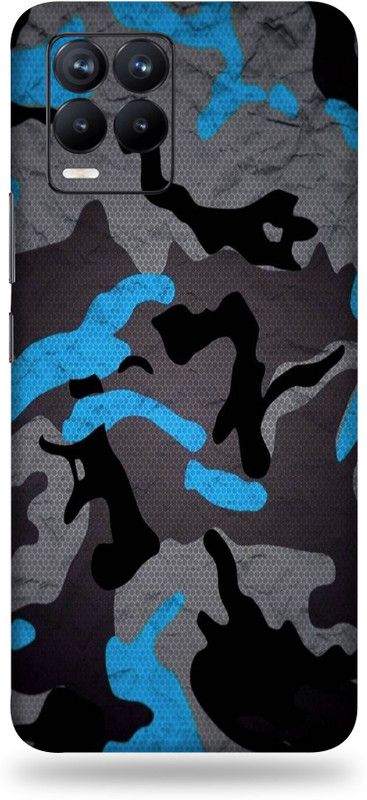 LAMHA Realme 8i Mobile Skin  (Ultra Super Blue Camo Skin With High Matte Finish.)