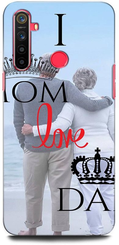 ORBIQE Back Cover for Realme 5s RMX1925 MOM DAD LOVE, MOM QUEEN, DAD KING, MOM DAD LIFELINE  (Multicolor, Hard Case, Pack of: 1)