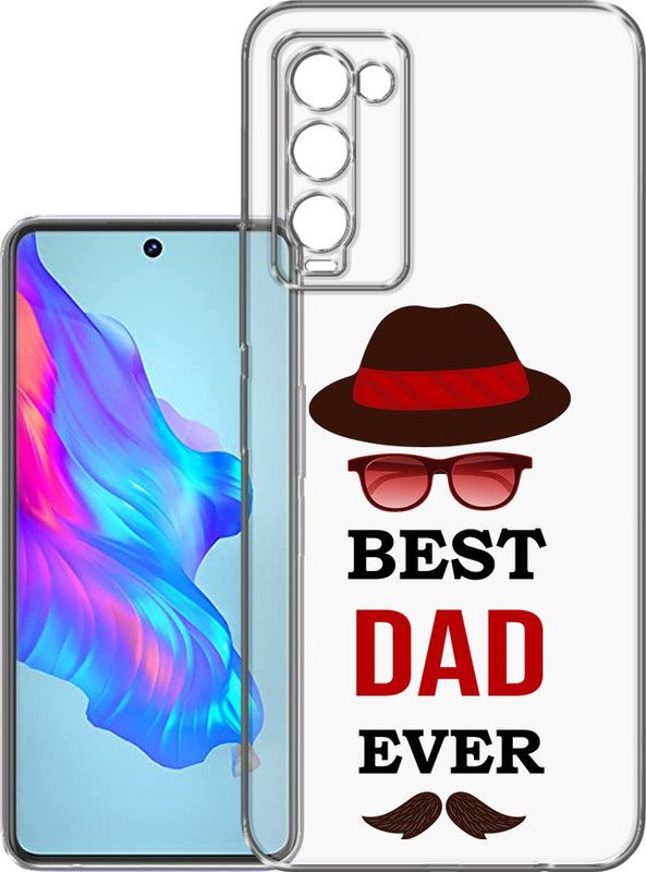 HANIRY Back Cover for Tecno Camon 18 / Tecno CH6h back cover, BEST DAD EVER TEXT, Designer, PNG_87  (Multicolor, Flexible, Silicon, Pack of: 1)