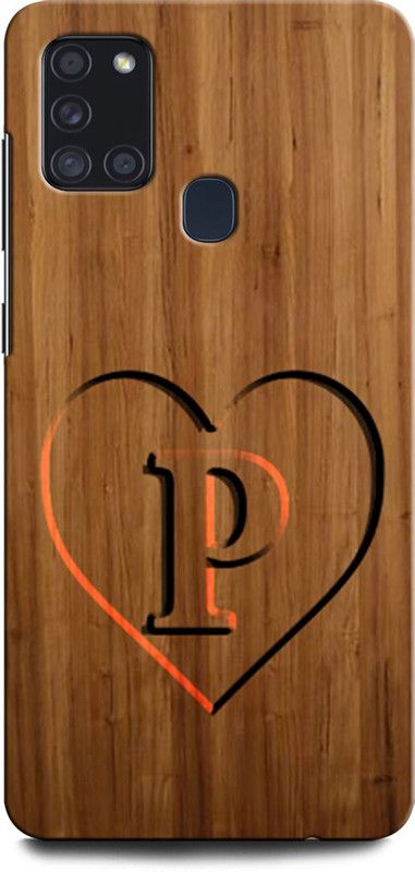 ORBIQE Back Cover for SAMSUNG Galaxy A21s P, P LETTER, P DESIGN, P ALPHABET, P NAME  (Multicolor, Hard Case, Pack of: 1)