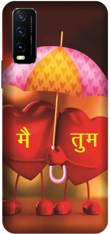 Yoprint Back Cover for Y20A Mai Tum Text, Mai Tum Printed Back Cover  (Multicolor, Hard Case, Pack of: 1)