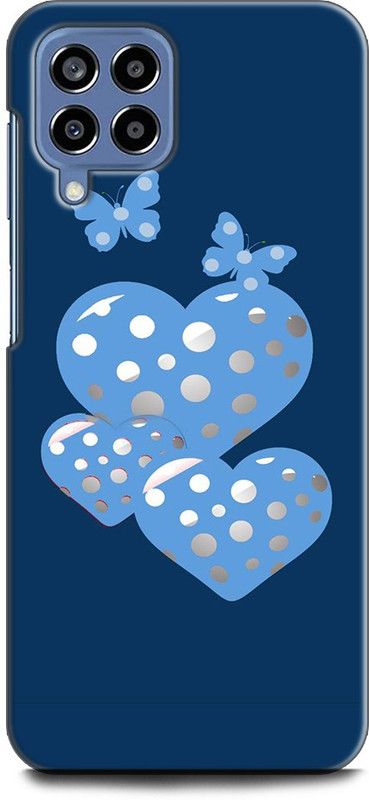 WallCraft Back Cover for SAMSUNG Galaxy M53 5G BUTTERFLY, HEART, LOVE, BLUE  (Multicolor, Dual Protection, Pack of: 1)