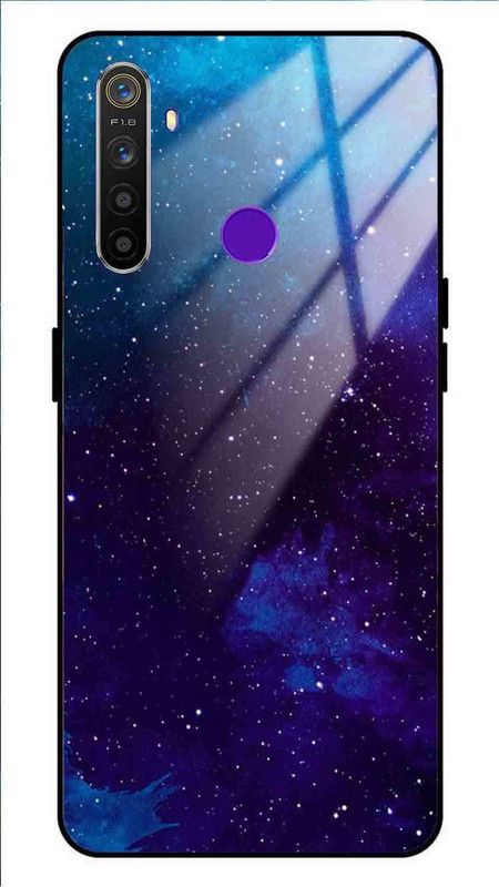 NDCOM Back Cover for Realme 5i Beautiful Star Space Printed Glass Case  (Multicolor, Grip Case, Pack of: 1)