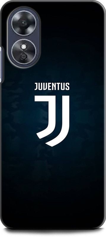 WallCraft Back Cover for OPPO A17, CPH2477 JUVENTUS, JERSEY, RONALDO, BLACK WHITE, FOOTBALL  (Multicolor, Dual Protection, Pack of: 1)
