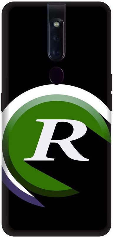 KARJUN Back Cover for OPPO F11 Pro, R Alphabet Multicolour Printed  (Multicolor, Hard Case, Pack of: 1)