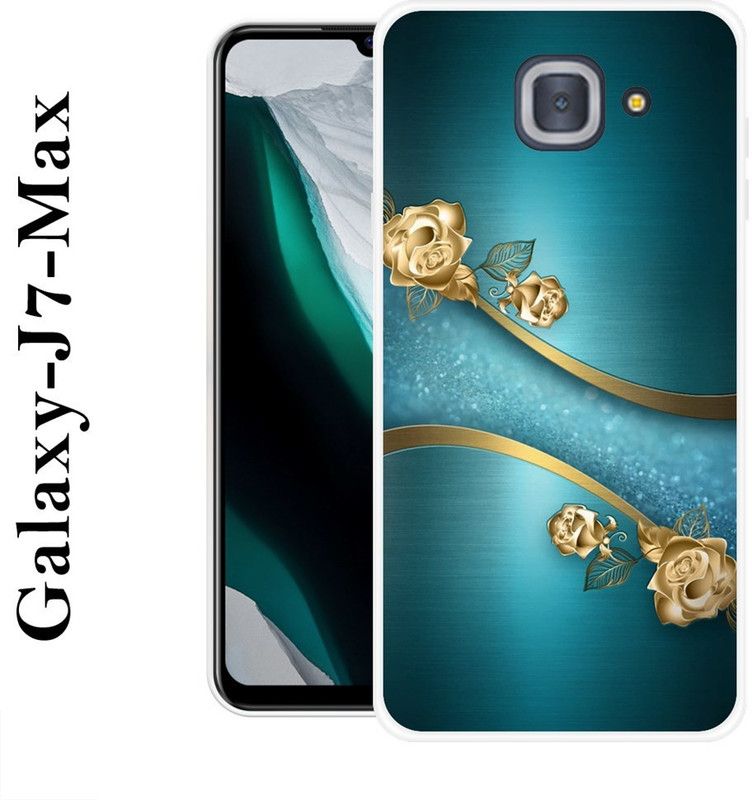 BAGRA Back Cover for Samsung Galaxy J7 Max  (Blue, Gold, Silicon)