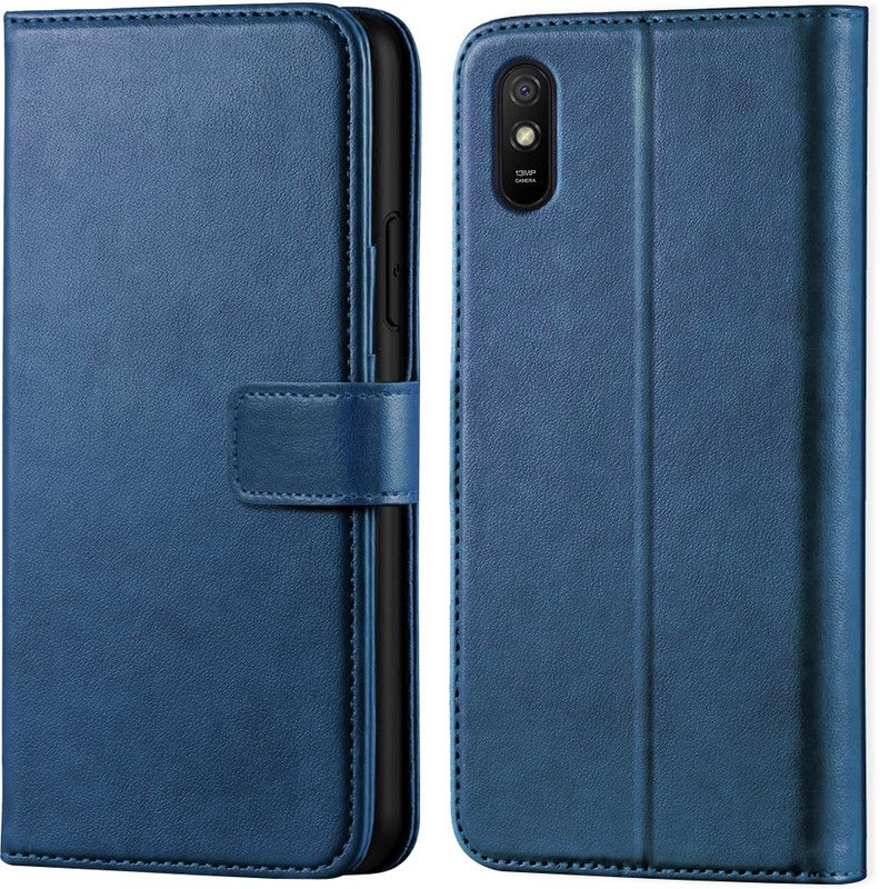 Pidgeot Wallet Case Cover for Redmi 9A Sport | Inside TPU with Card Pockets | Wallet Stand | Magnetic Closure |  (Blue, Grip Case, Pack of: 1)