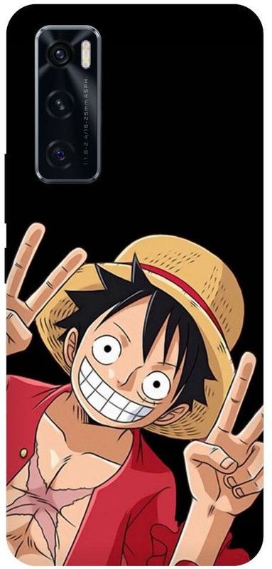 URCHIN Back Cover for Vivo V20SE Luffy, Monkey D Luffy, One Piece, Pirate, Anime, Animation, Yellow, Funny, Cartoon  (Multicolor, Shock Proof, Pack of: 1)