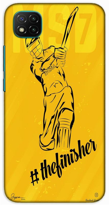 iprinto Back Cover for Poco C3 Ms Dhoni Sports Back Cover  (Yellow, Hard Case, Pack of: 1)