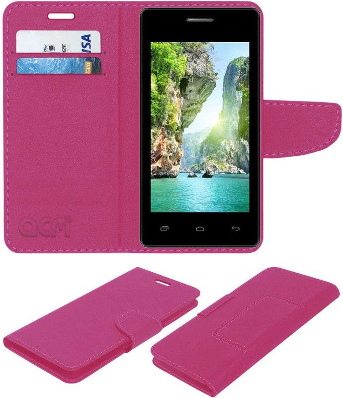 ACM Flip Cover for Rage Rayon  (Pink, Cases with Holder, Pack of: 1)