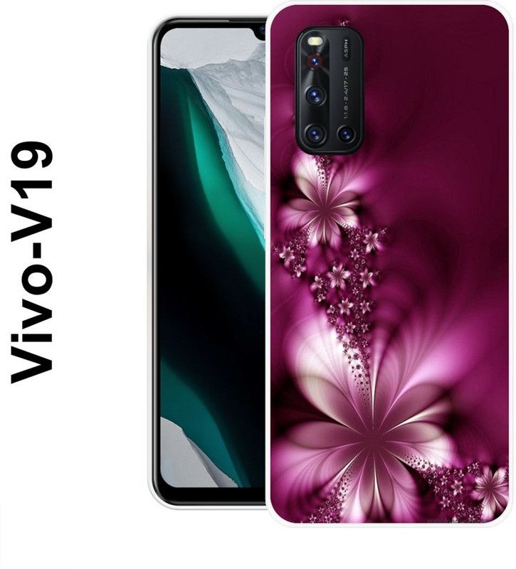 redfly Back Cover for Vivo V19  (Purple, White, Grip Case, Silicon)