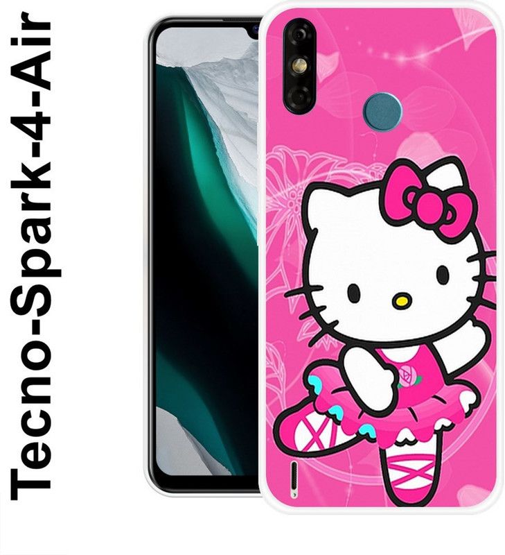 JATLAND Back Cover for Tecno Spark 4 Air  (Pink, White, Silicon)