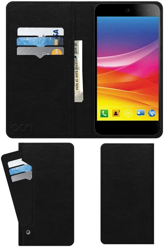 ACM Flip Cover for Micromax Canvas Nitro 4g E455  (Black, Cases with Holder, Pack of: 1)