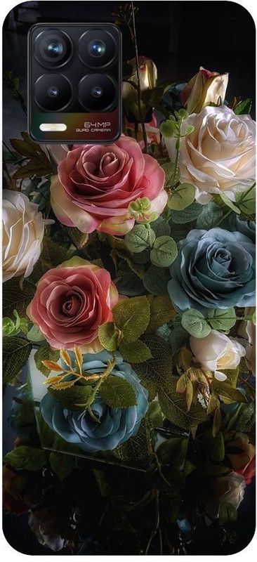 URCHIN Back Cover for Realme 8 flowers, roses, floral, tropical, natural  (Multicolor, Shock Proof, Pack of: 1)
