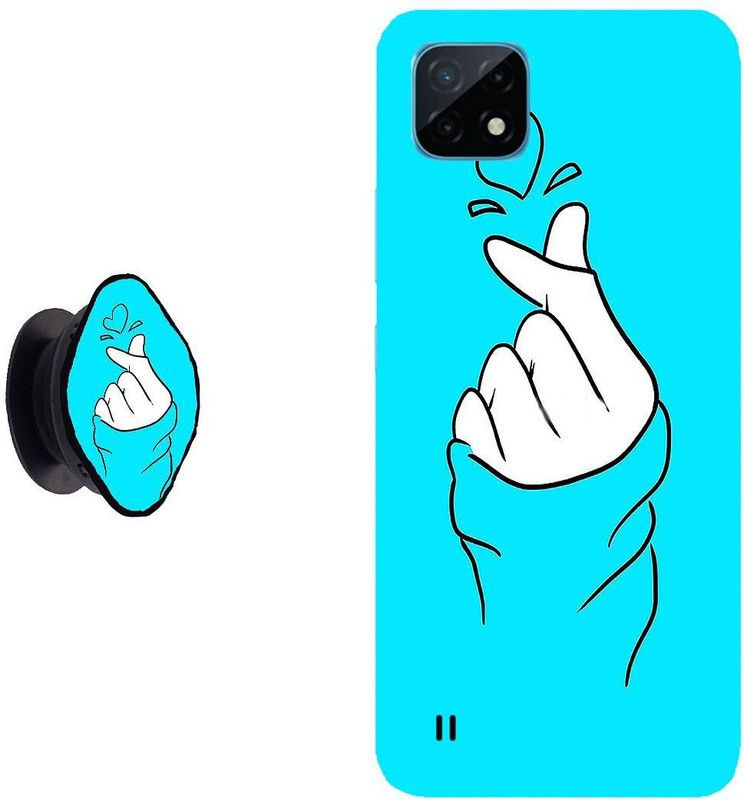 Zappy Back Cover for Realme C20  (White, Blue, Pack of: 2)