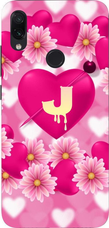 LIKELOOK Back Cover for Mi Redmi Note 7, Note 7s ( J heart, J Letter )  (Multicolor, Shock Proof, Pack of: 1)