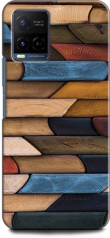 WallCraft Back Cover for Vivo Y21A, V211 WALL, COLORFULL, WOOD, ABSTRACT, TEXTURE  (Multicolor, Dual Protection, Pack of: 1)