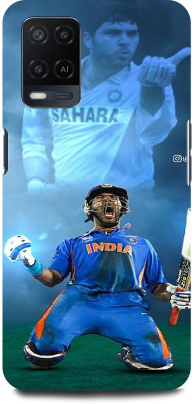 JUGGA Back Cover for OPPO A54, CPH2239, YUVRAJ, SINGH, YUVI, INDIAN, PLAYER, RCB  (Blue, Hard Case, Pack of: 1)