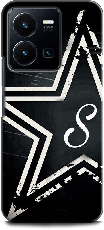 INDICRAFT Back Cover for Vivo Y35, V2205 S, S LETTER, STAR, BLACK, ALPHABET  (Multicolor, Shock Proof, Pack of: 1)